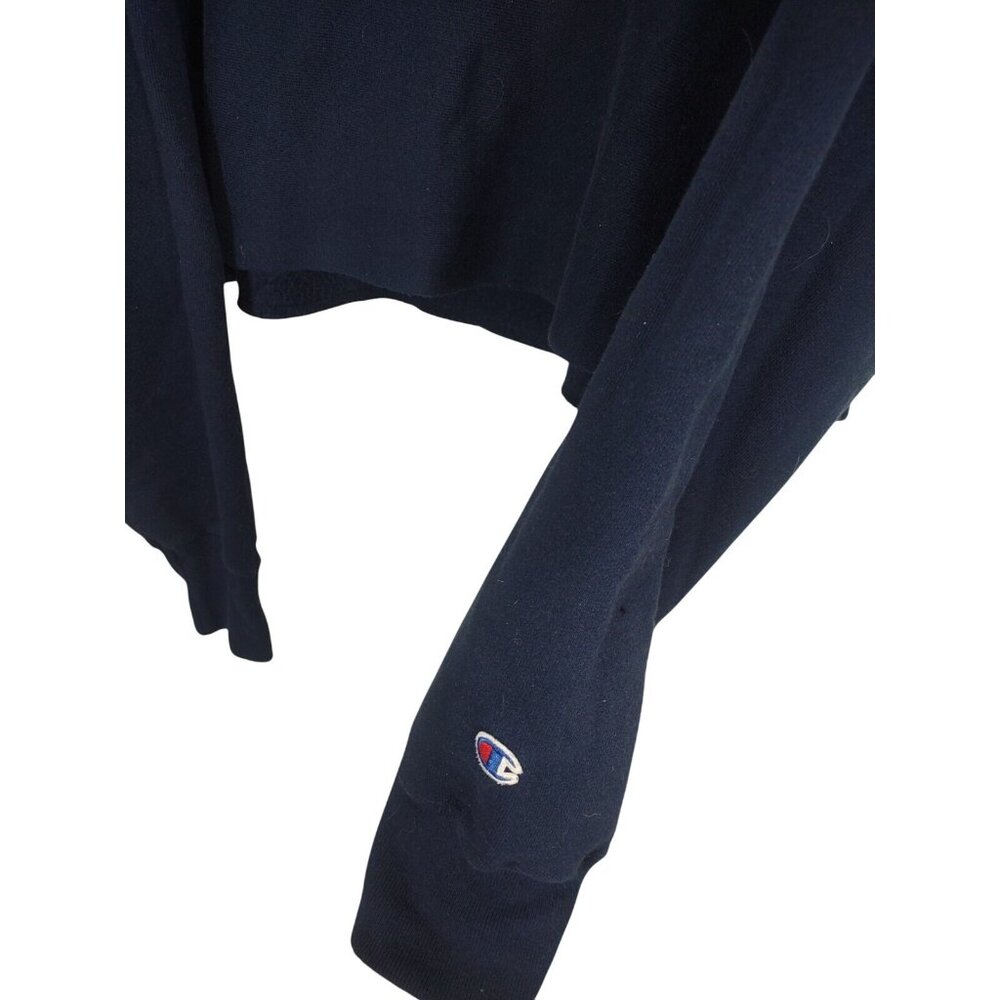 NWT Urban Outfitters Champion Cropped Hoodie L Blue Preppy Casual Reverse Weave - Picture 4 of 8